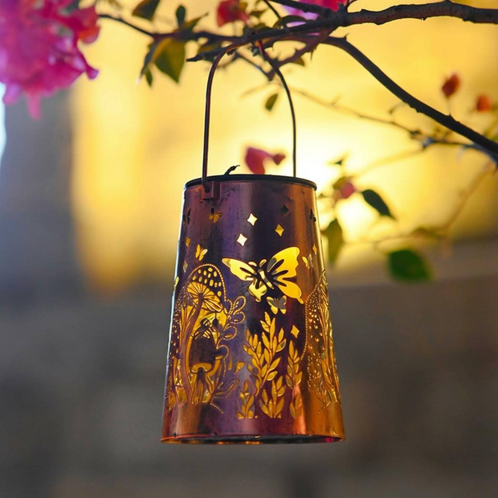 Lighting Design Decor - Lanterne de jardin à motif floral,