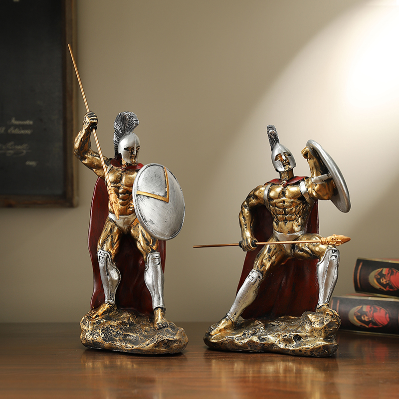 Bedroom Lighting Decor Ideas - Figurine artisanale de personnage spartiate rétro,