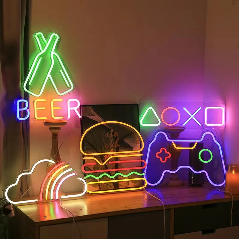 Bedroom Lighting Decor Ideas - Jeu Neon Night Light Signs for