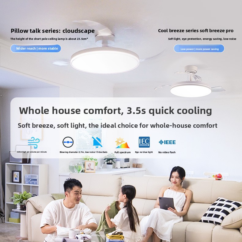 Decor Lighting Fans - Ventilateur de plafond simple avec éclairage,