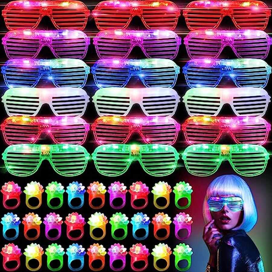 Lighting Jockey - Lunettes lumineuses LED, 6 couleurs néon,