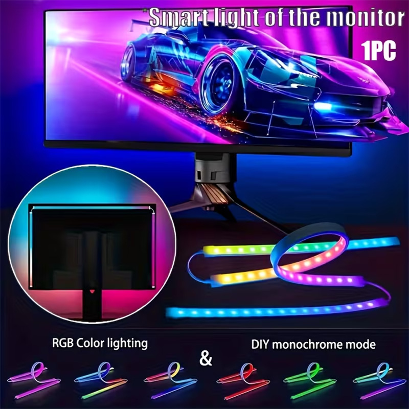 Ambient Lighting Decor For Room - Bande lumineuse de jeu RGB, rétroéclairage