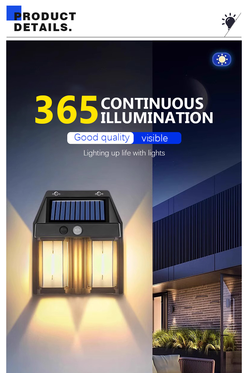 Garage Lighting Decor - Applique Murale Solaire LED en Tungstène