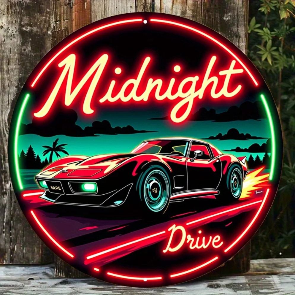 Lighting Decor Ideas - Panneau de voiture au néon vintage