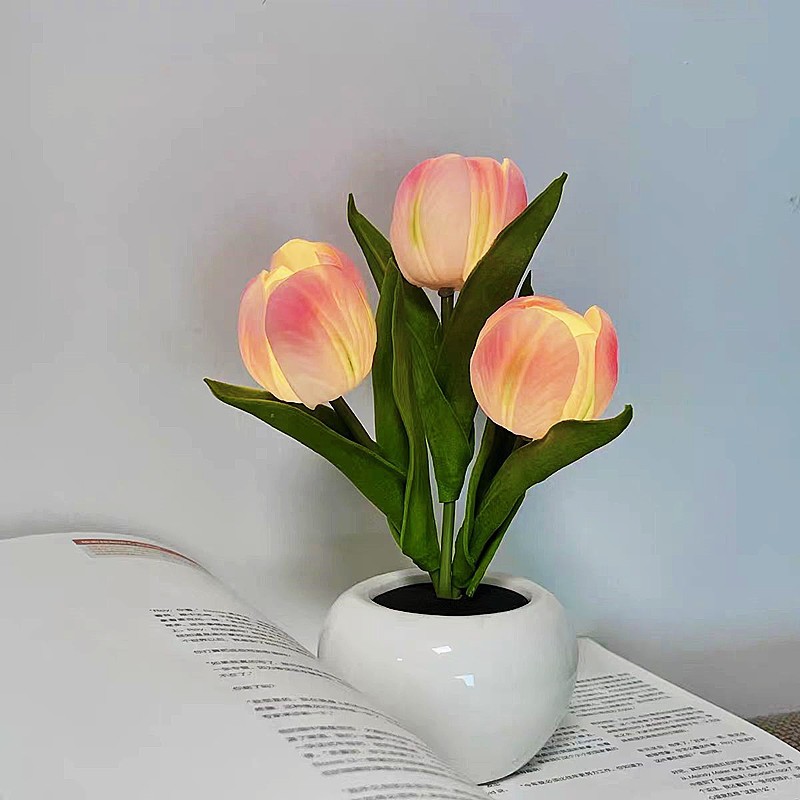 Ambient Lighting Decor For Room - Lampe LED Tulipe, Simulation de Fleur