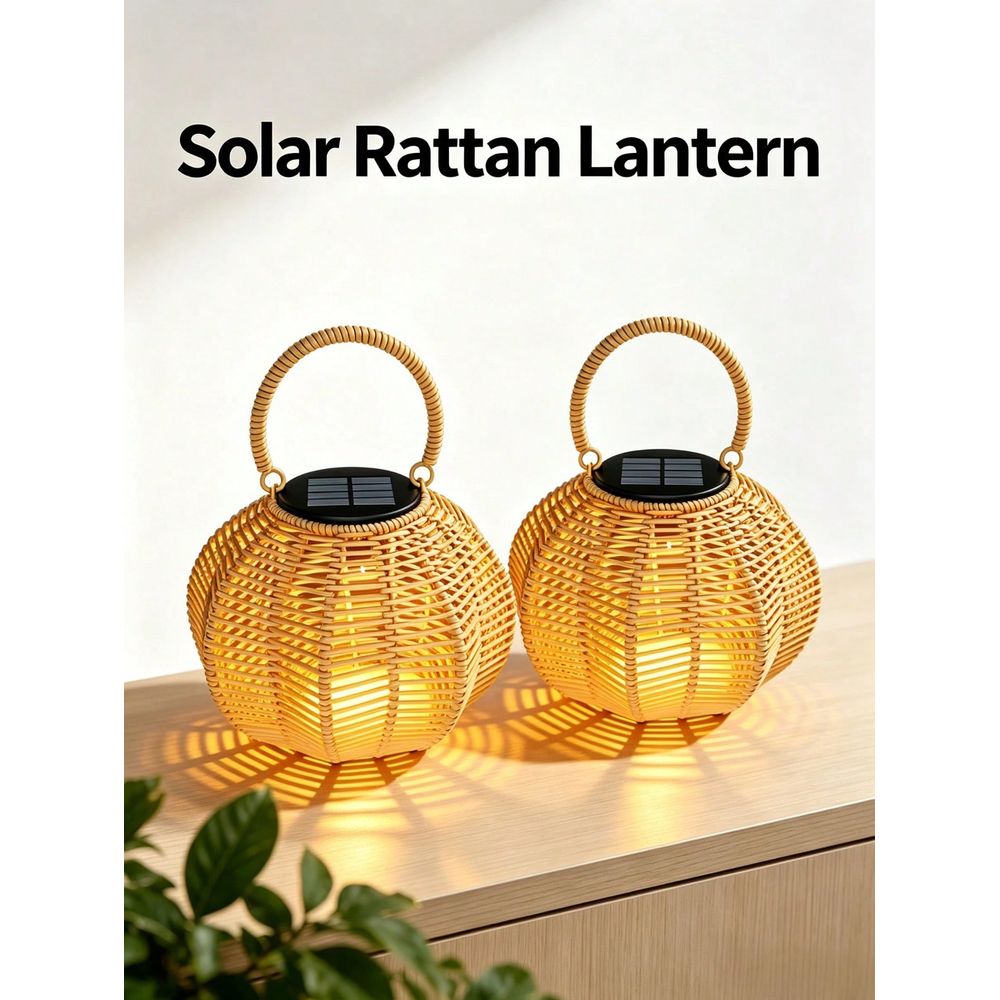 Ambient Lighting Decor For Room - Lampe solaire en rotin pour la