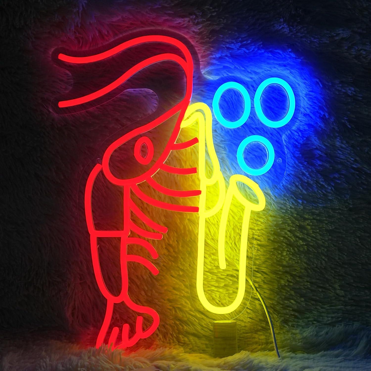 Office Lighting Decor - Enseigne néon LED Vintage 'Lobster Saxophone'