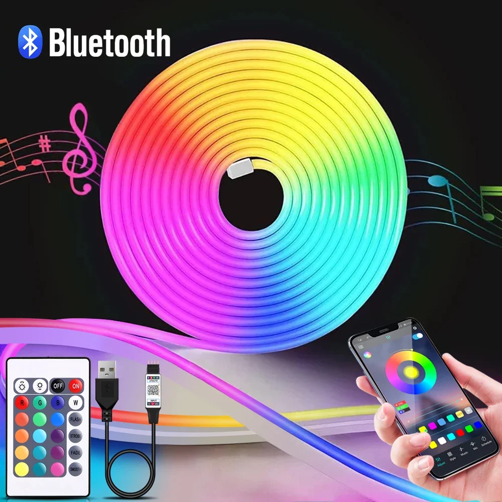 Lighting Decor Items - Bande lumineuse LED néon RGB, 1-5m,