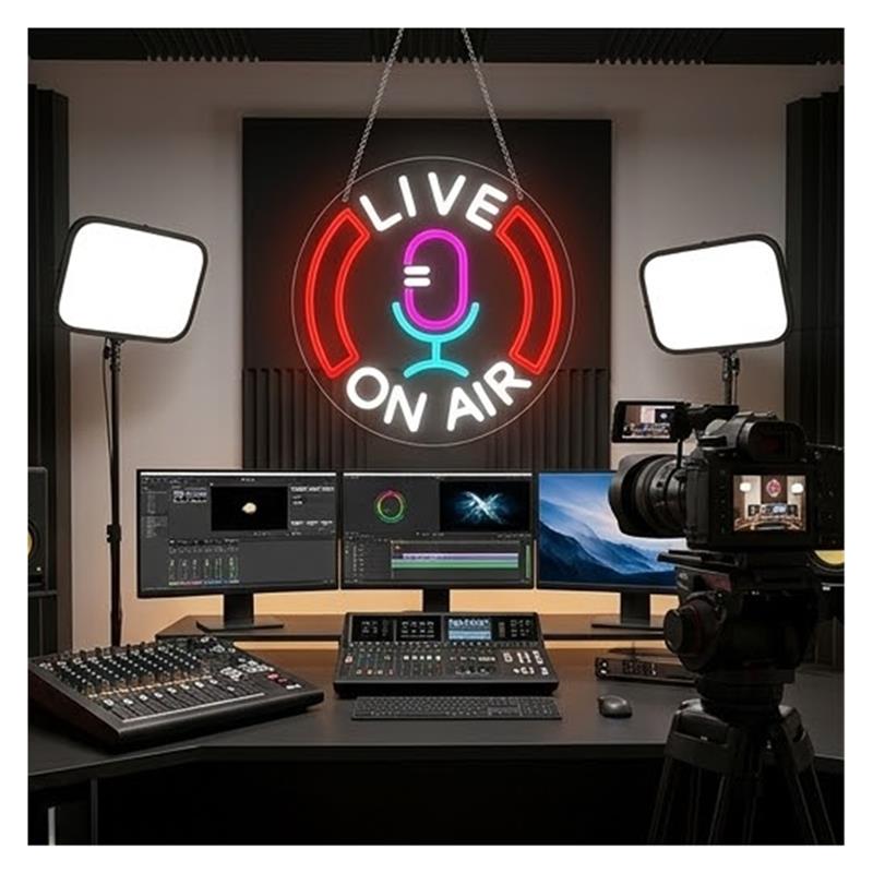 Enseigne néon « Live On Air »  - Lighting Decor Company avis et prix