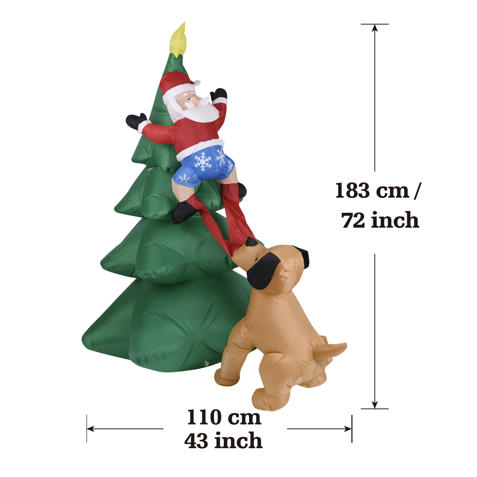 Chien gonflable de noël avec a - Home Decor Lighting Tree avis et prix