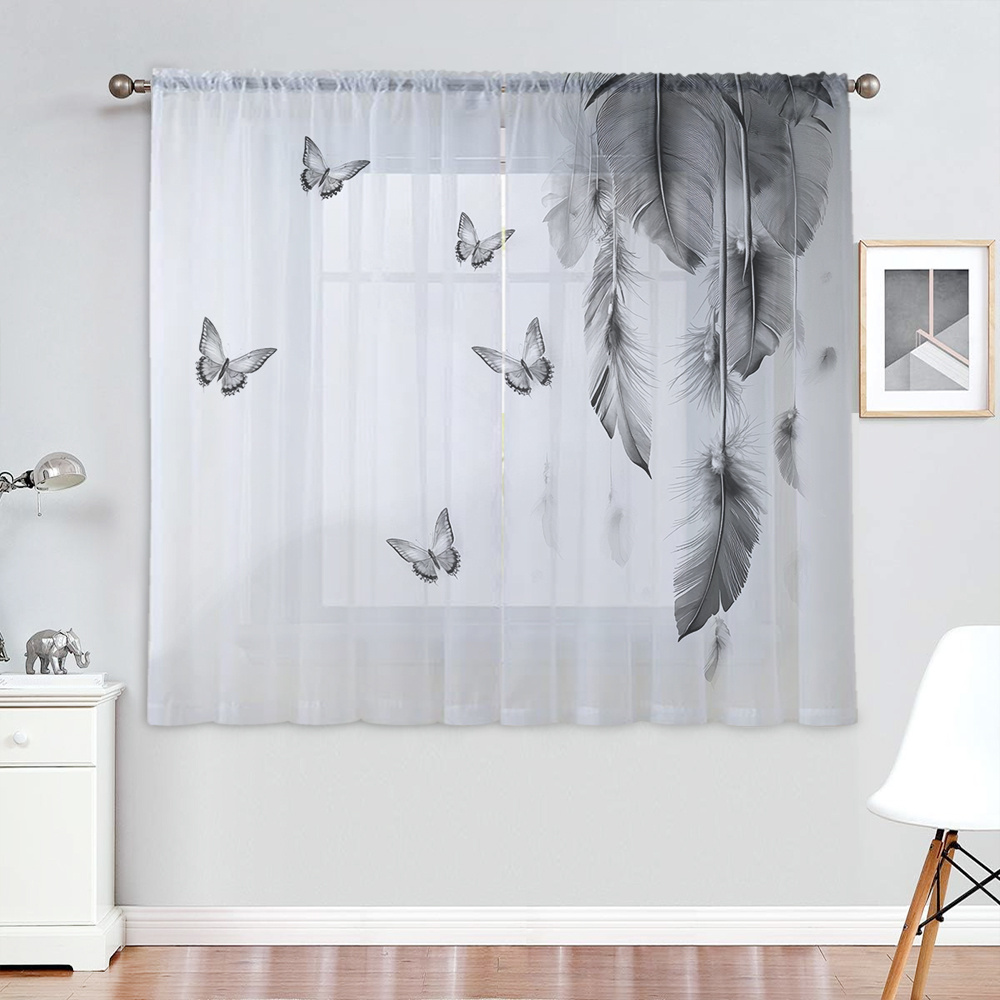 2 rideaux transparents à impre - Office Lighting Decor avis et prix