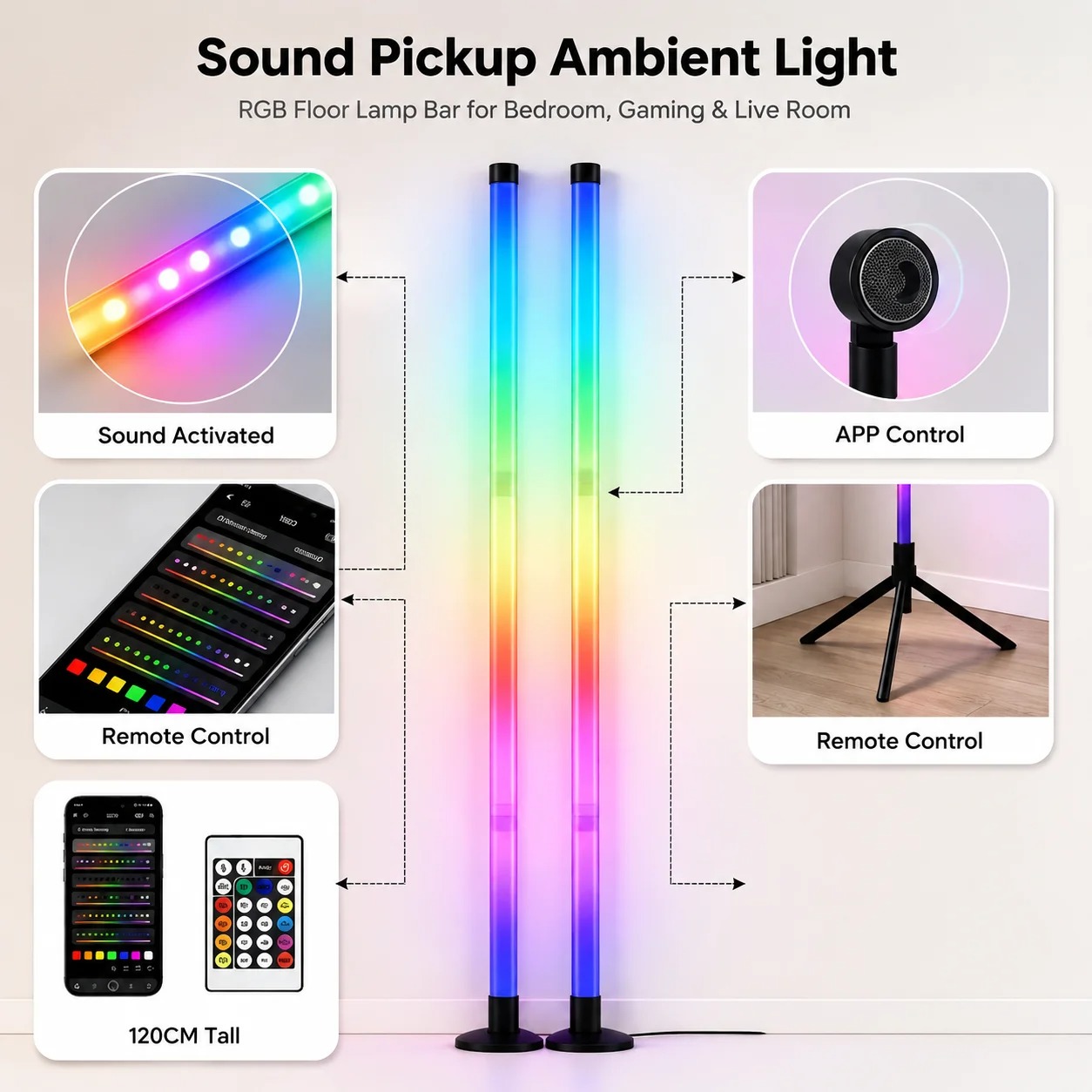 Lot de 2 lampes de sol RGB de  - Lighting Design Decor avis et prix